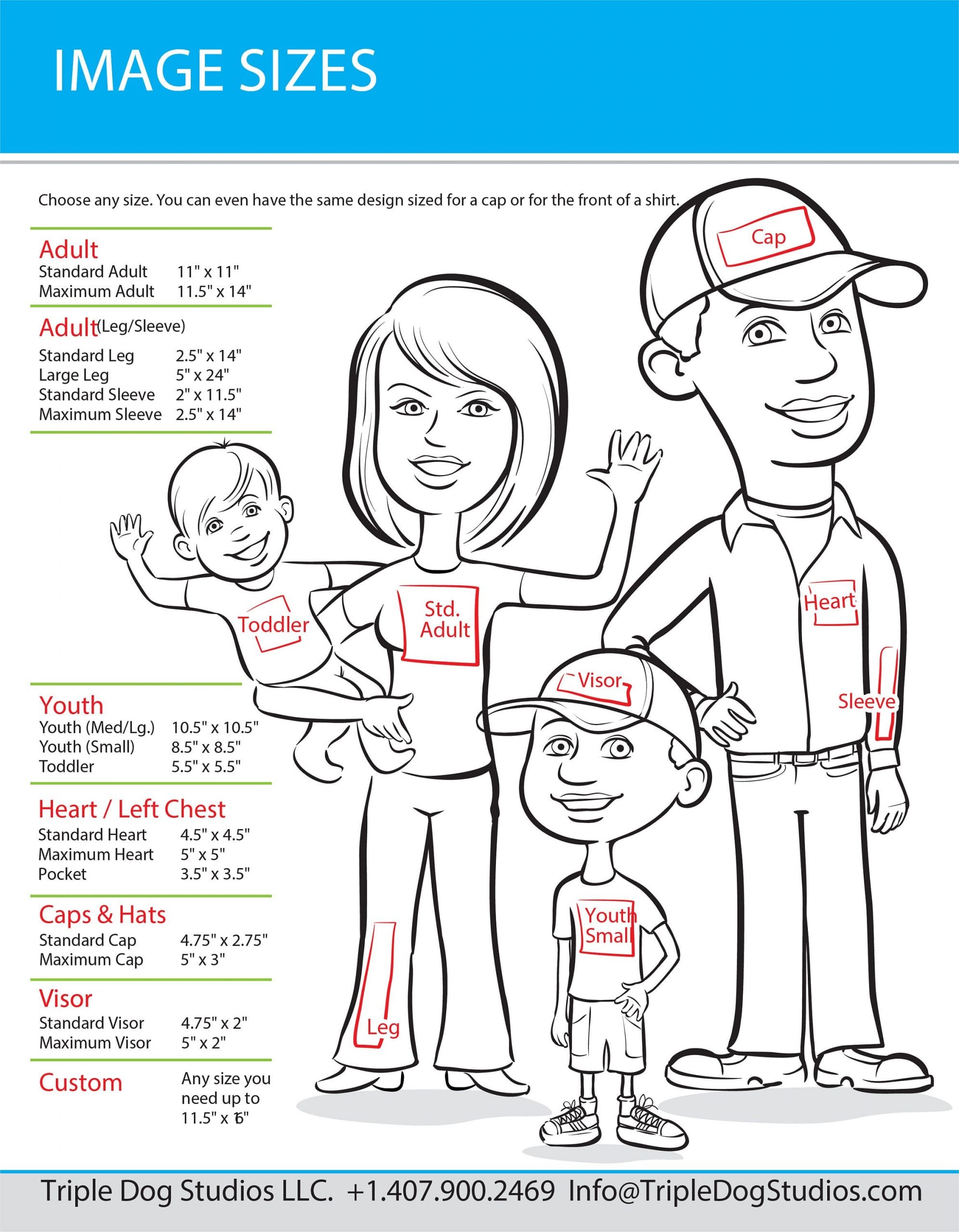 Dtf Transfer Size Chart Dtf Calculator With Transfer Size Chart For Adult, Youth, Toddler, Caps, And Sleeves