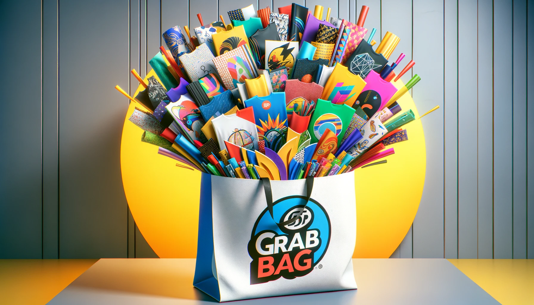 Assorted Dtf Transfer Grab Bag Bursting With Colorful Prints And Designs.