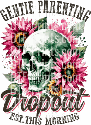 parenting skull DTF transfer