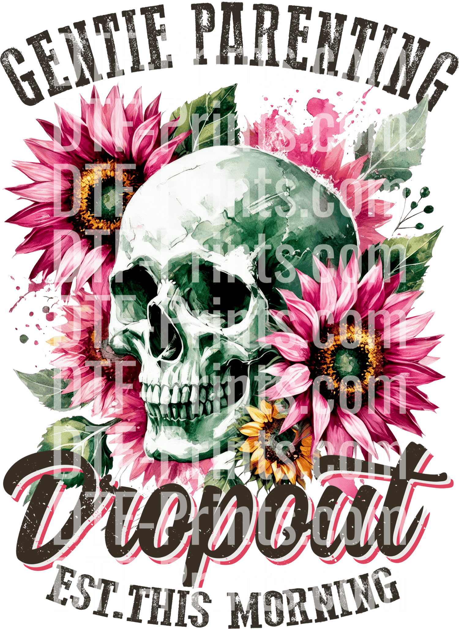 Parenting Skull Dtf Transfer