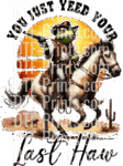 Cowboy Frog On Horse You Just Yeed Your Last Haw Western Desert Scene 3 Cowboy Frog Horse Dtf Transfer