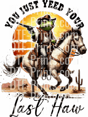 cowboy frog horse DTF transfer