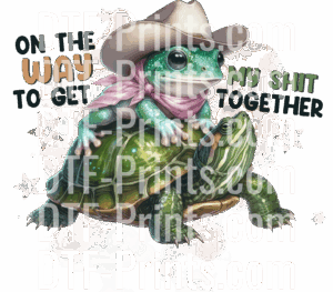 cowboy frog DTF transfer