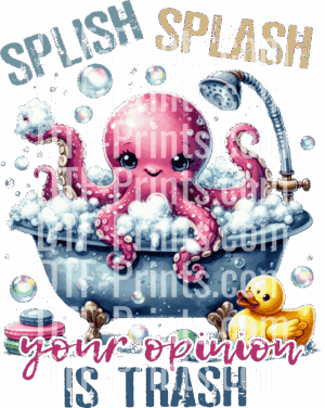pink octopus DTF transfer