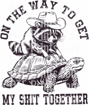 cowboy raccoon DTF transfer