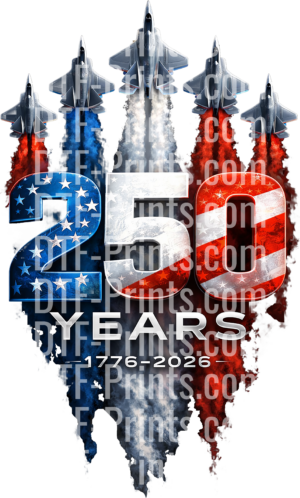 250 Years America 1776-2026 Fighter Jets Patriotic Independence Design