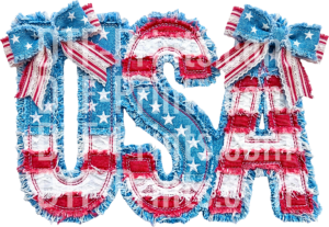 Distressed Denim USA Flag Typography Patriotic American Pride Design