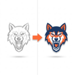 Hand-Drawn Wolf Sketch Converted Into Clean Vector Art Logo