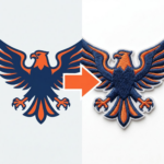 Eagle Logo Converted Into A Machine Embroidery Patch With Thread Stitches