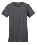 Dt5001 District Women'S Fitted The Concert Tee, Blank, Heathered Charcoal, Front