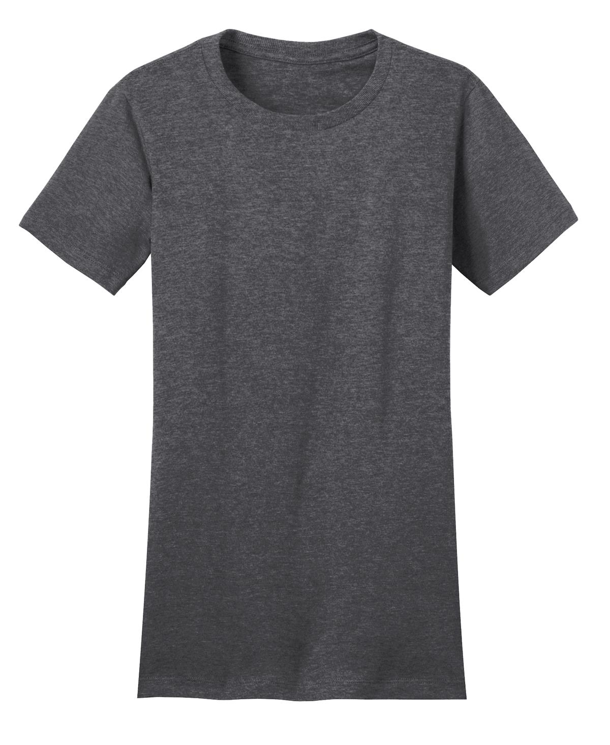 Dt5001 District Women'S Fitted The Concert Tee, Blank, Heathered Charcoal, Front
